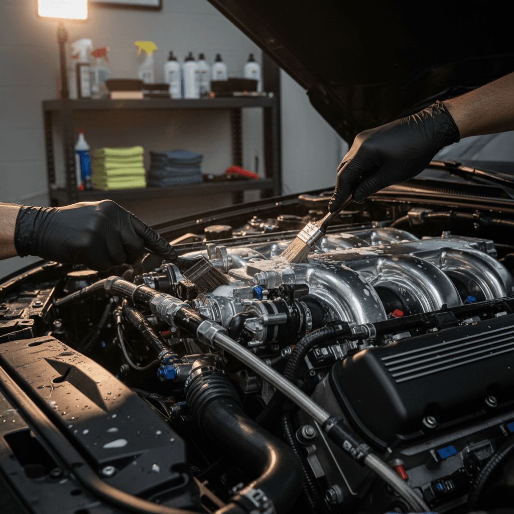 Engine bay cleaning service
