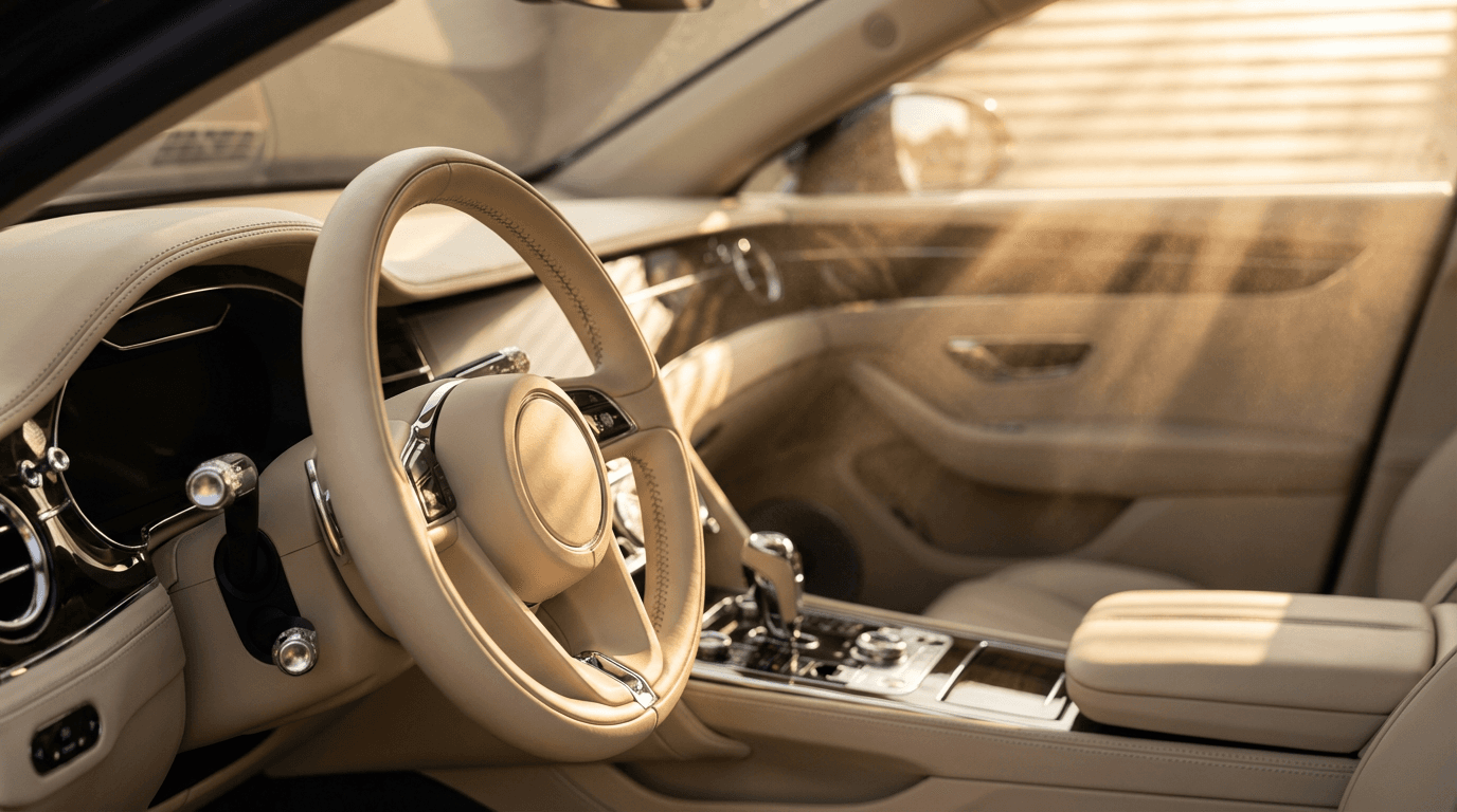 Interior seat shampooing before and after